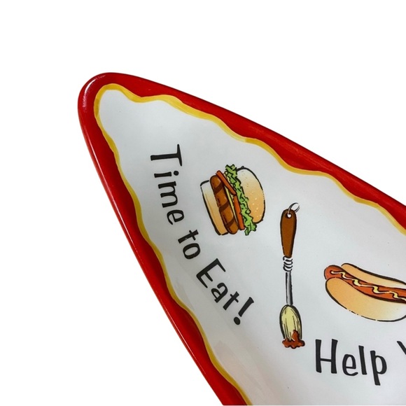 Bella Casa Ganz Skateboard Shaped Serving Platter 3 Compartment Food Graphics - Picture 5 of 8